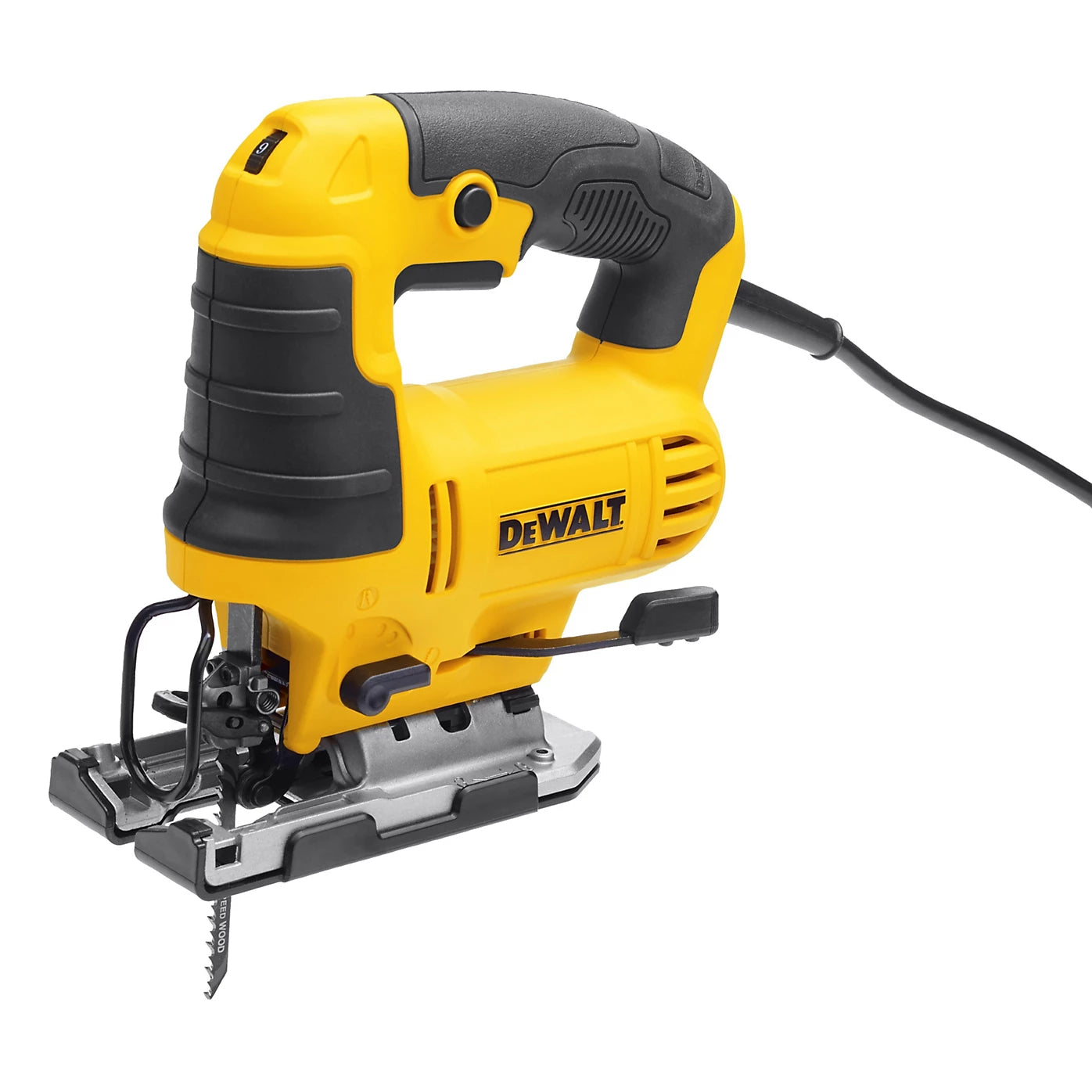DeWalt DWE349-GB 650W 230V Corded Jigsaw – Variable Speed, Pendulum Action, 85mm Wood Cutting
